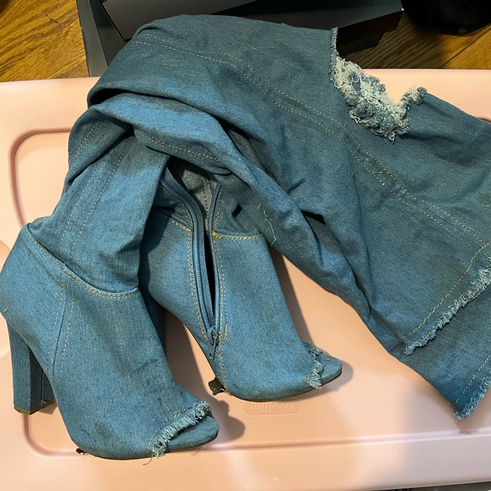 Thigh high Jean Boots
